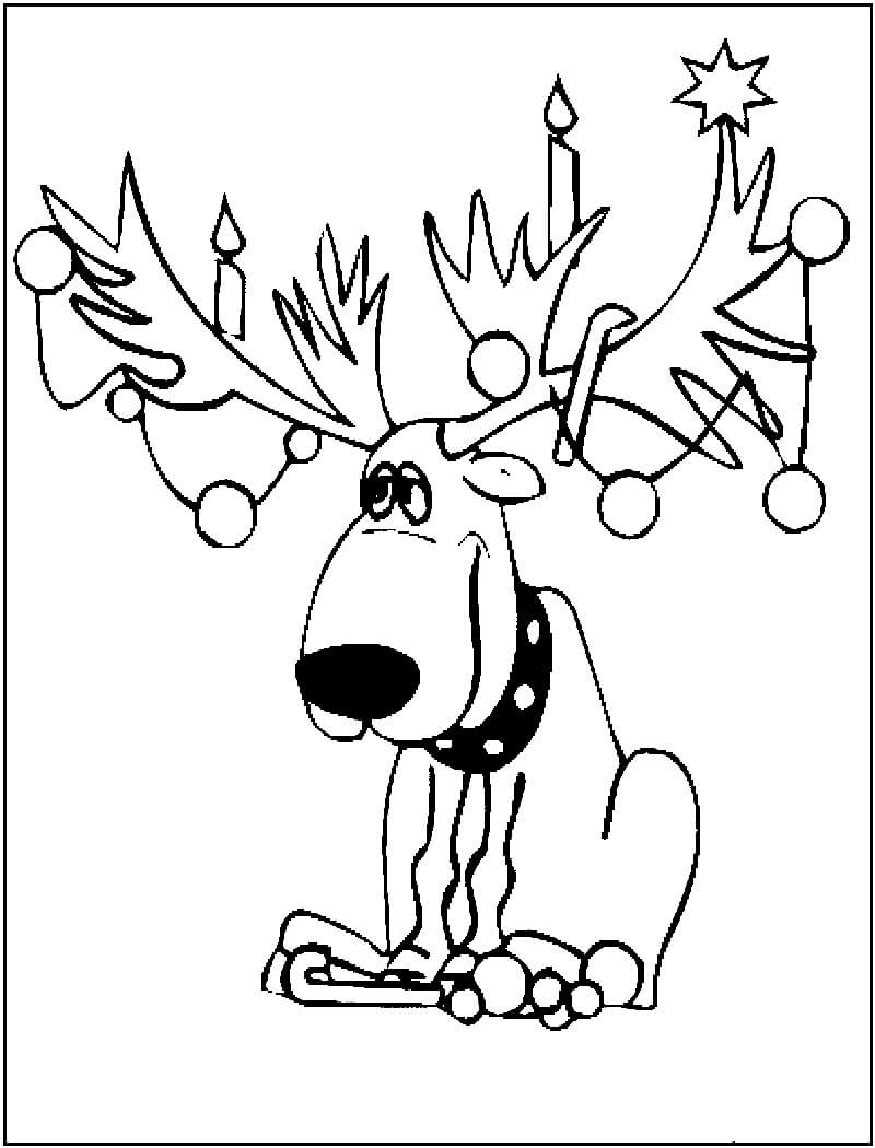 Dibujo de Reno Sentado para Colorear