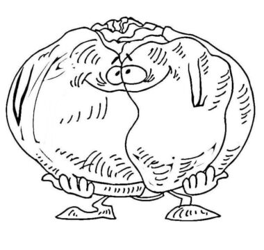 Dibujo de Repollo Sonriendo para Colorear