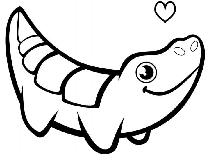 Dibujo de Cocodrilo Encantador para Colorear