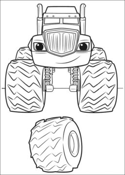 Dibujo de Trituradora y una Rueda para Colorear