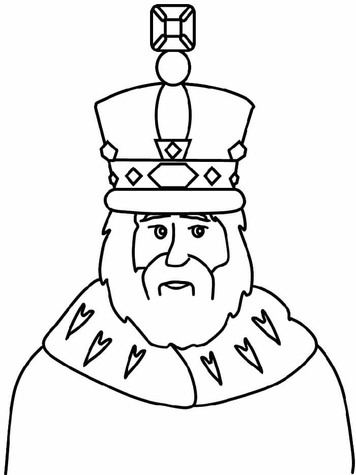 Dibujo de Cara del Viejo Rey para Colorear