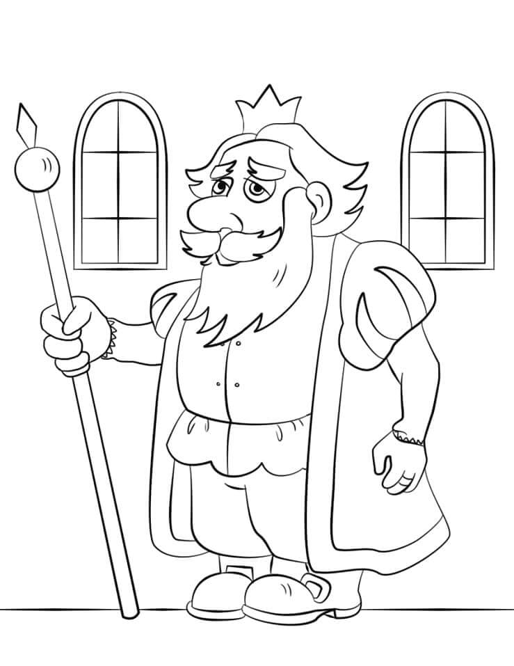 Dibujo de Caricatura Viejo Rey para Colorear