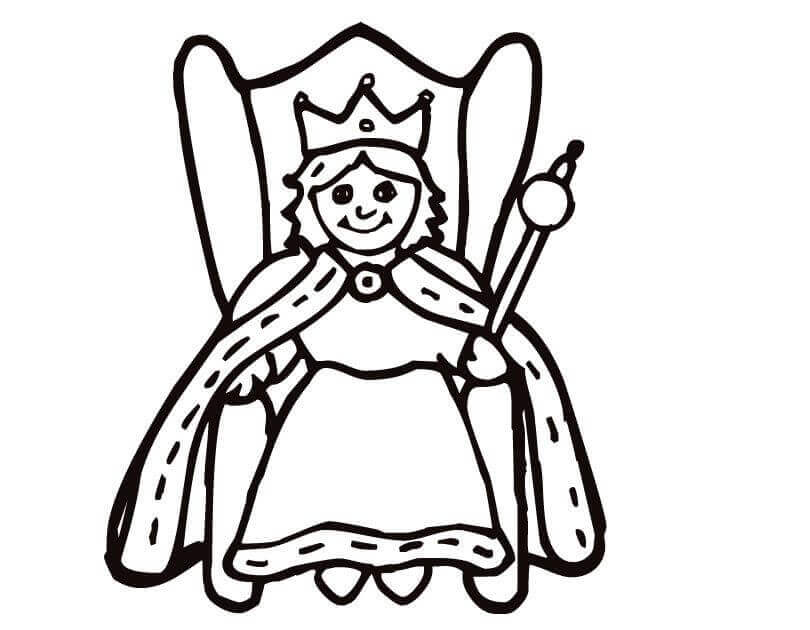 Dibujo de Feliz Rey Sentado para Colorear