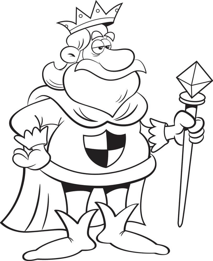 Dibujo de Gran Rey de Dibujos Animados para Colorear