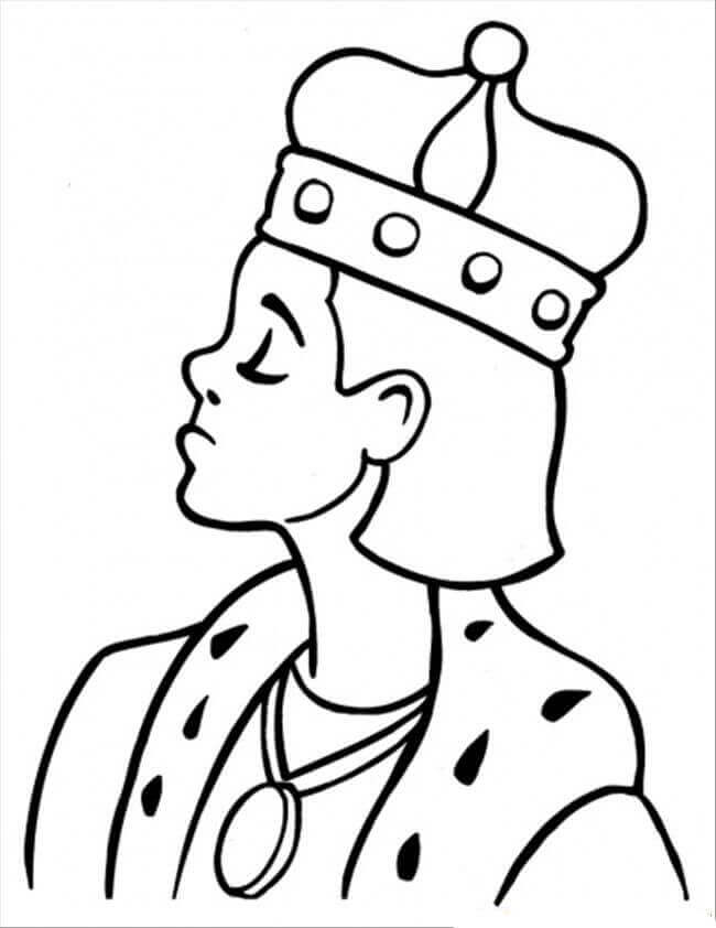 Dibujo de Jefe Rey Aburrido para Colorear
