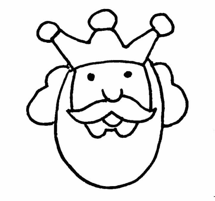 Dibujo de Rey Cabeza para Colorear