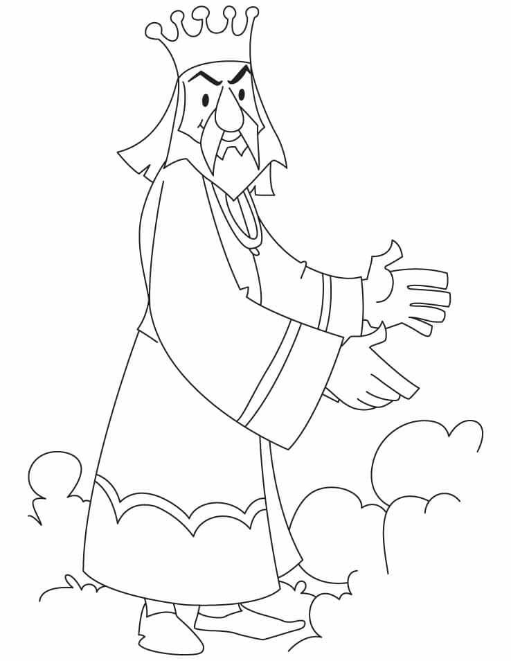 Dibujo de Rey Enojado 1 para Colorear