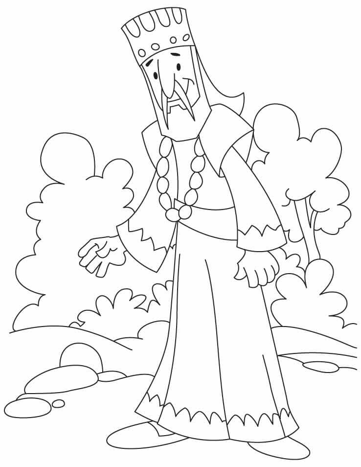 Dibujo de Rey Feliz para Colorear