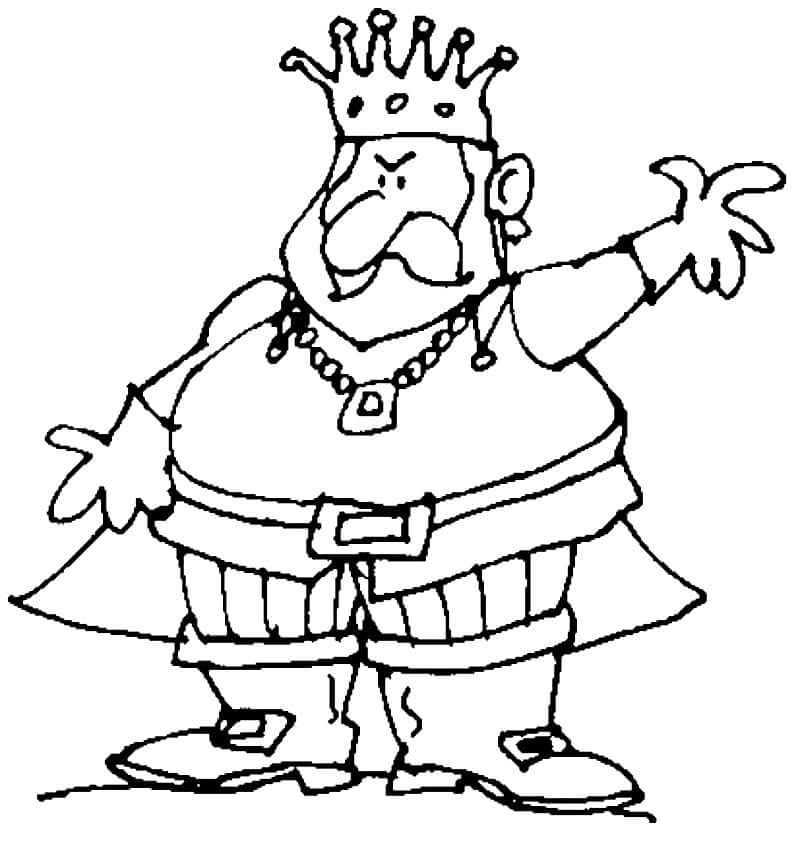 Dibujo de Rey Gordo Enojado para Colorear