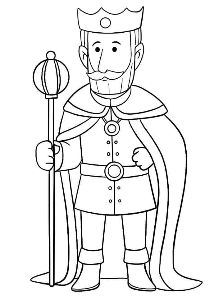 Dibujo de Rey Imprimible para Colorear