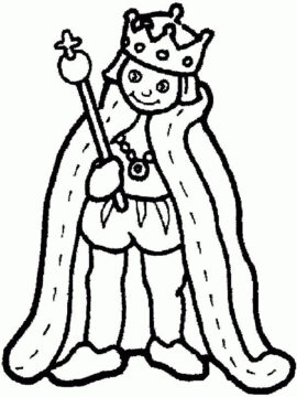Dibujo de Rey Sonriendo para Colorear