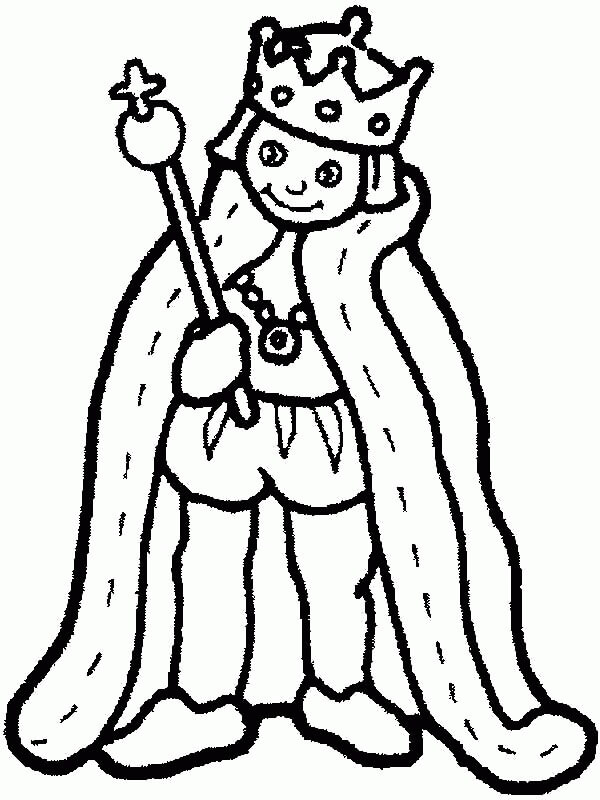 Dibujo de Rey Sonriendo para Colorear