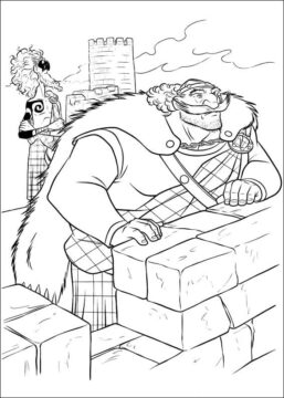 Dibujo de Rey Fergus Mirando a lo Lejos y Lord Macintosh para Colorear