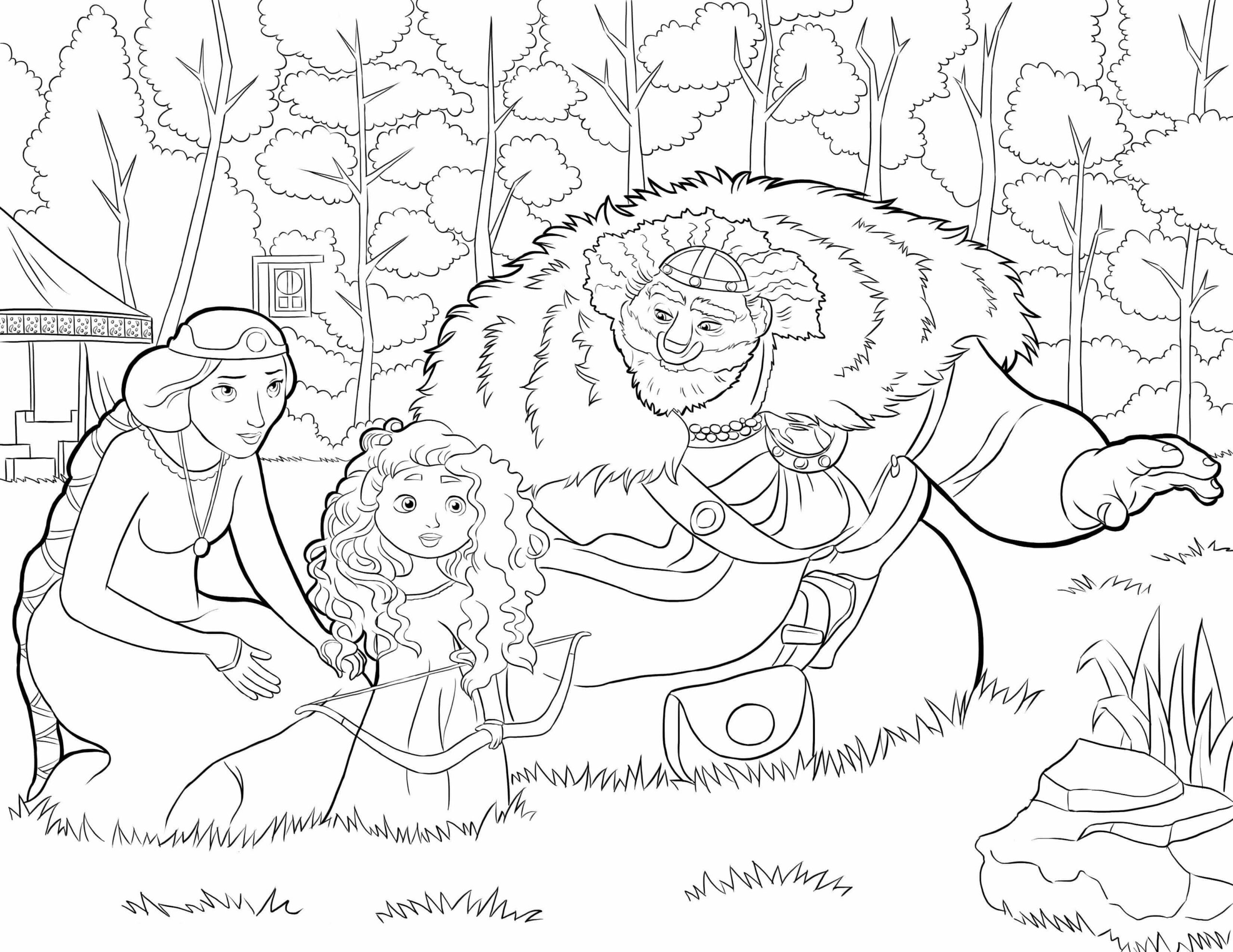 Dibujo de Rey Fergus y Familia Scaled para Colorear