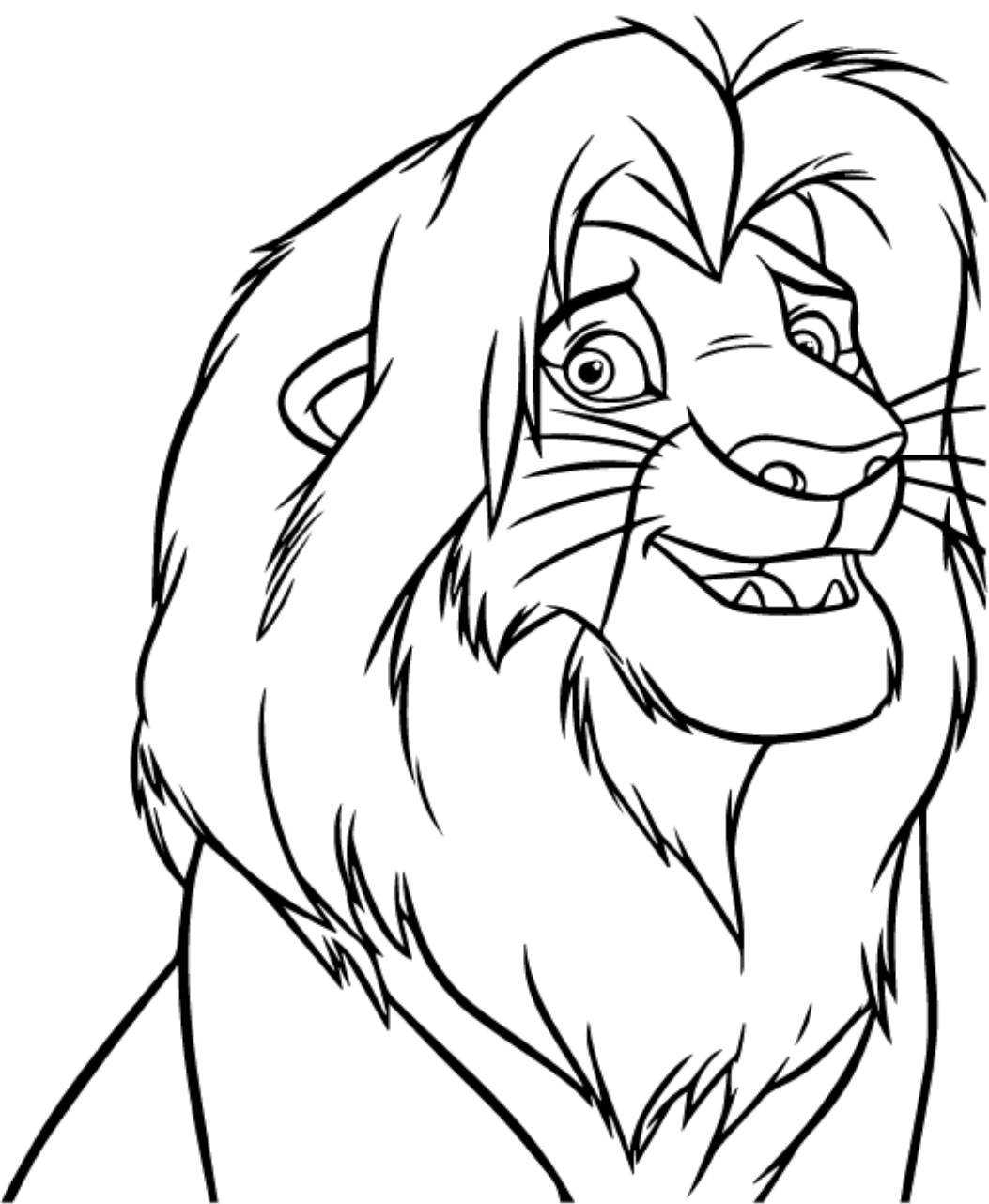 Dibujo de Feliz Simba para Colorear