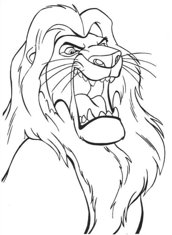 Dibujo de Mufasa Enojado para Colorear