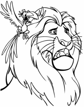 Dibujo de Zazu y Mufasa para Colorear