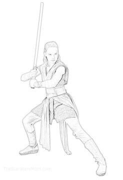 Dibujo de Rey Sosteniendo Sable de Luz para Colorear