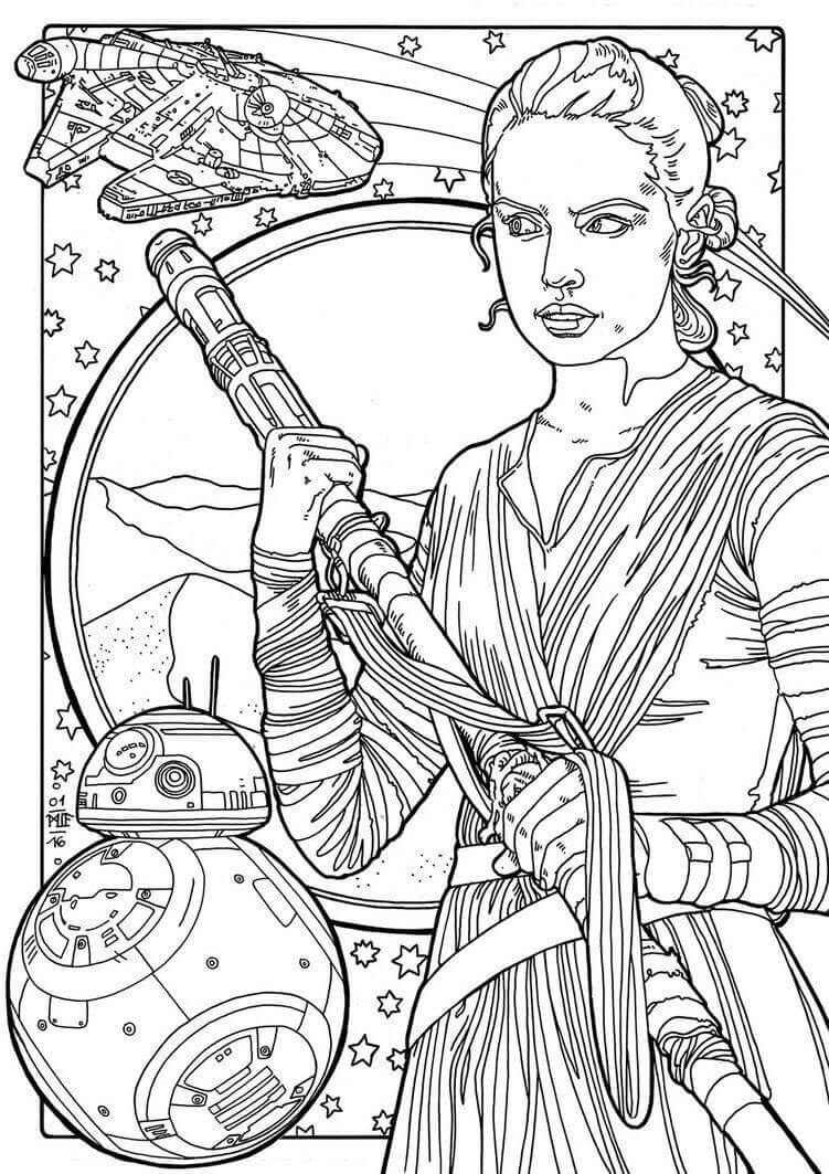 Dibujo de Rey con Bb 8 para Colorear