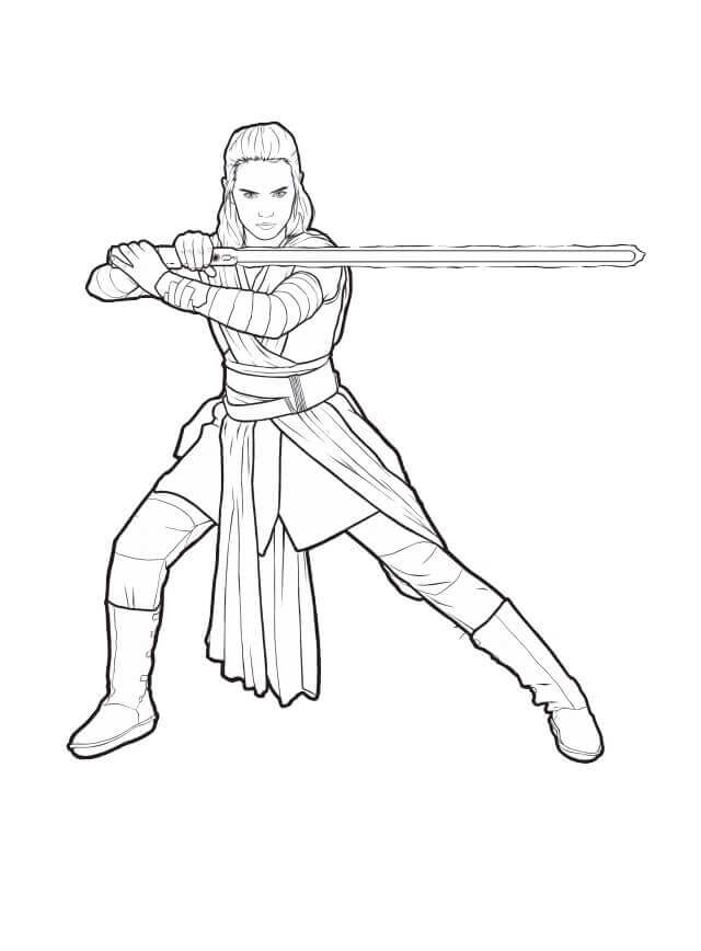 Dibujo de Rey con Sable de Luz para Colorear