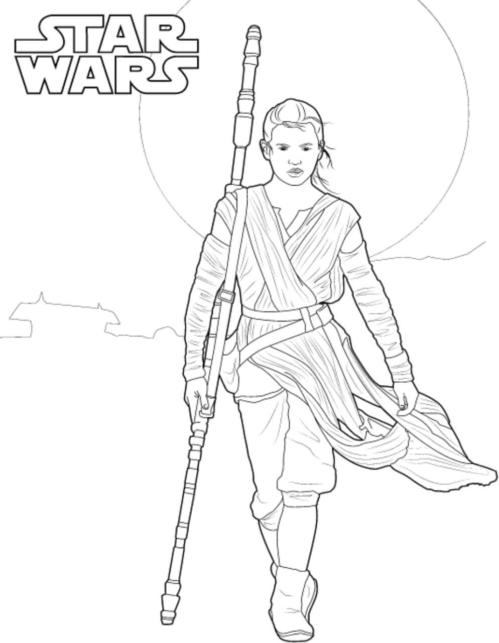 Dibujo de Rey en Star Wars para Colorear