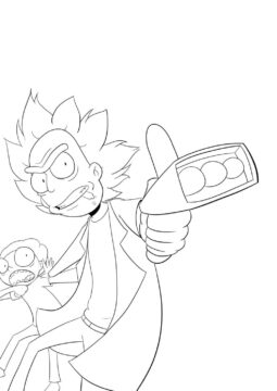 Dibujo de Rick Sanchez With The Remote para Colorear