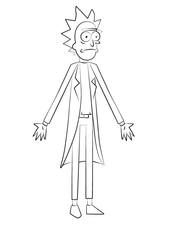 Dibujo de Humor de Rick Sanchez para Colorear