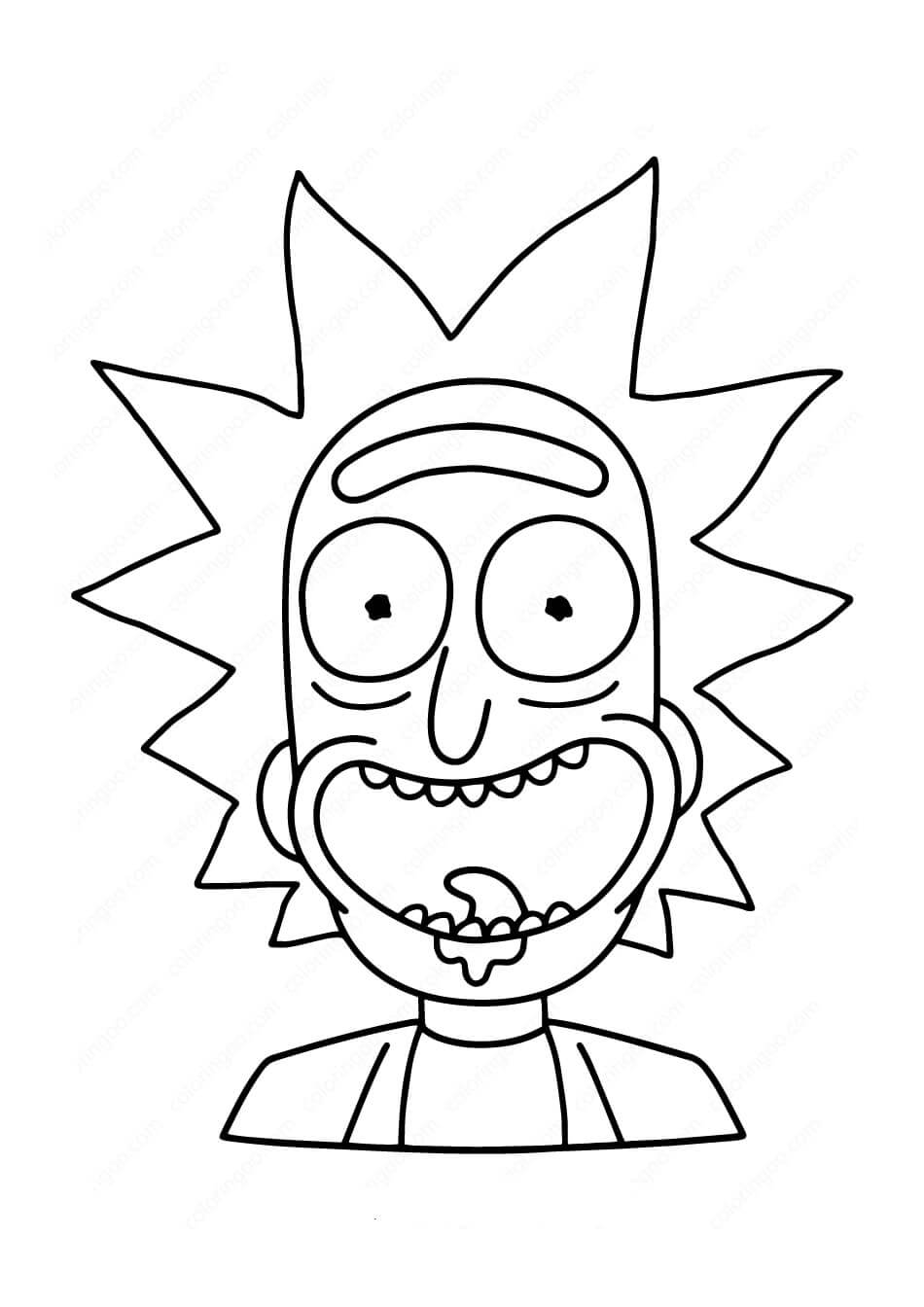Dibujo de Rick Sanchez Divertido para Colorear
