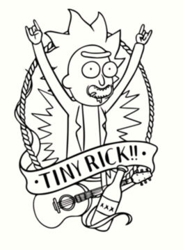 Dibujo de Rick Sanchez Feliz para Colorear