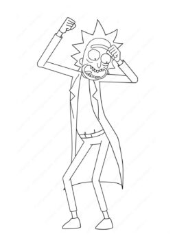 Dibujo de Rick Sanchez Miedo para Colorear