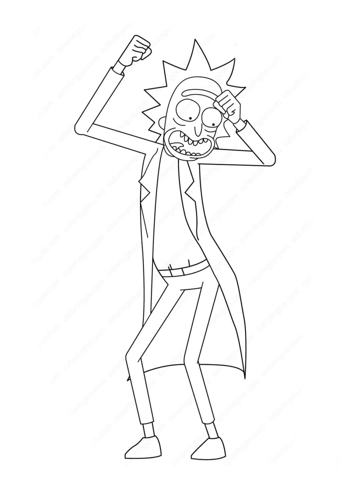Dibujo de Rick Sanchez Miedo para Colorear