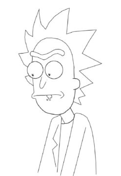 Dibujo de Rick Sanchez Pensando para Colorear