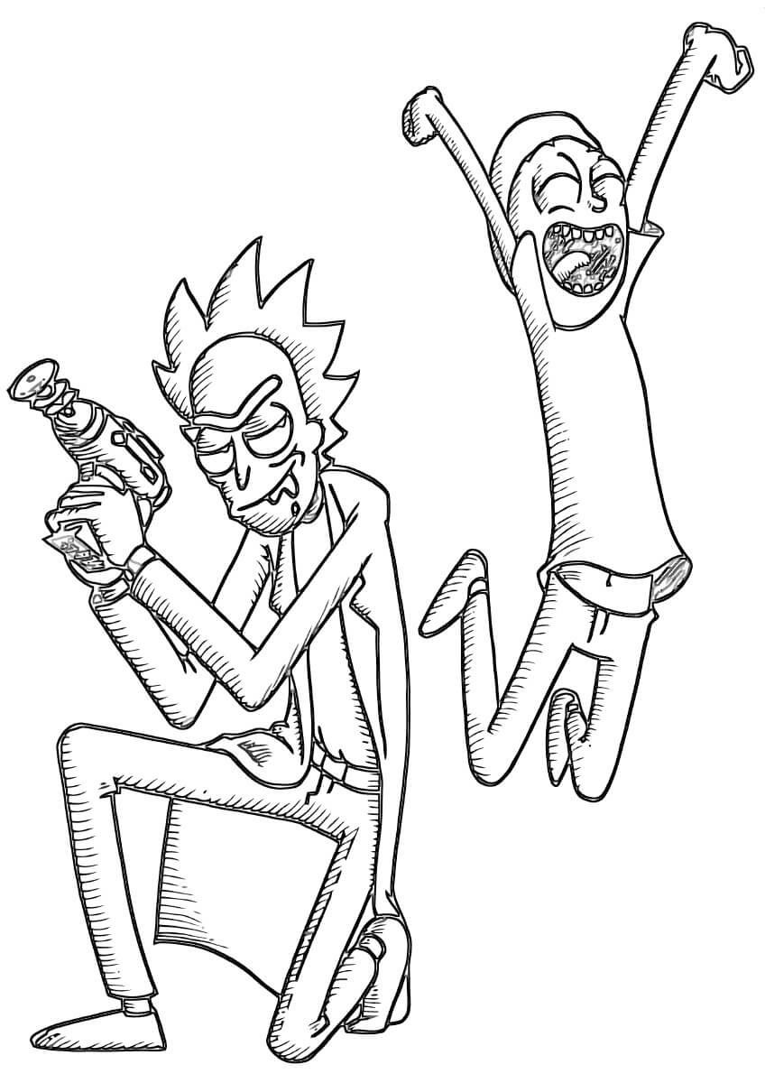 Dibujo de Rick Sanchez y Morty Smith para Colorear