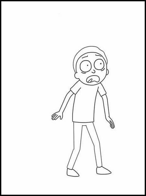 Dibujo de Asustado Morty Smith para Colorear