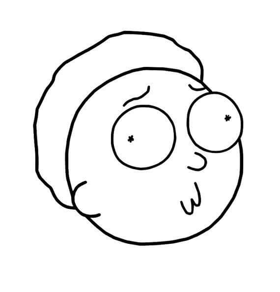 Dibujo de Cara de Morty para Colorear