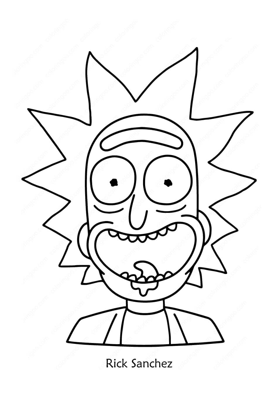 Dibujo de Jefe Rick Sanchez para Colorear