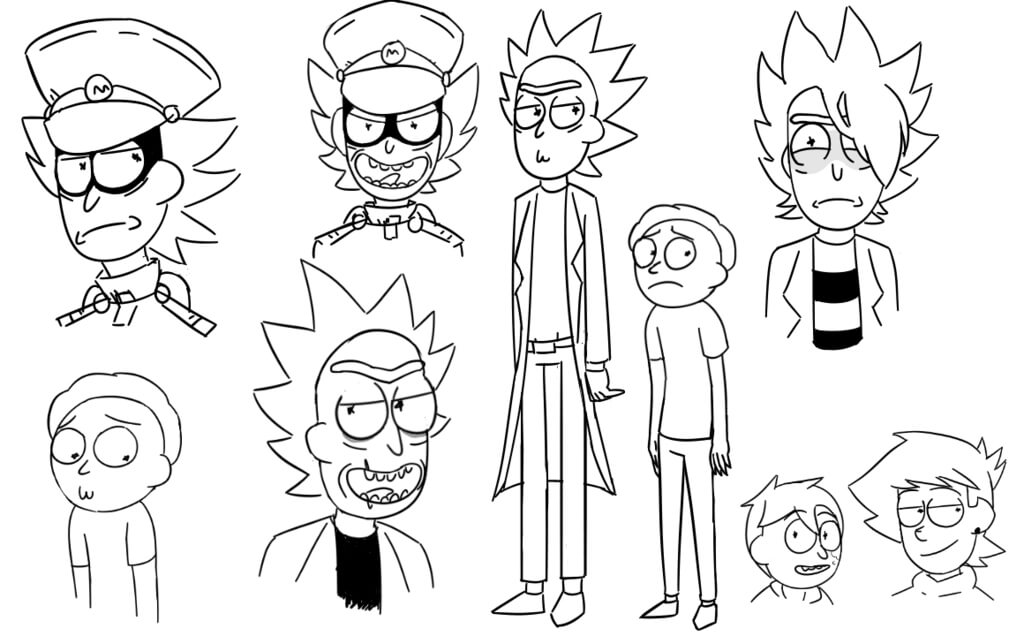 Dibujo de Personajes de Rick y Morty para Colorear