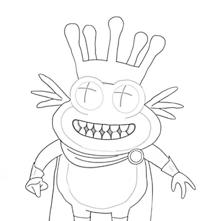 Dibujo de Rey Flippy Nips para Colorear