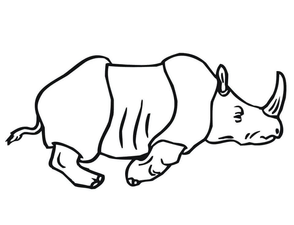 Dibujo de Corriendo Indio Rinoceronte para Colorear