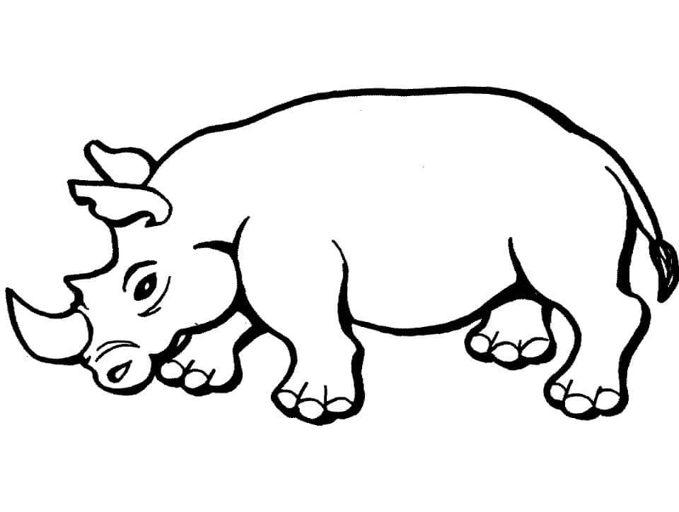 Dibujo de Rinoceronte 1 para Colorear