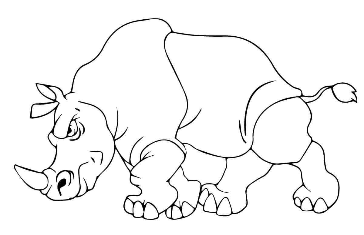 Dibujo de Rinoceronte Enojado para Colorear