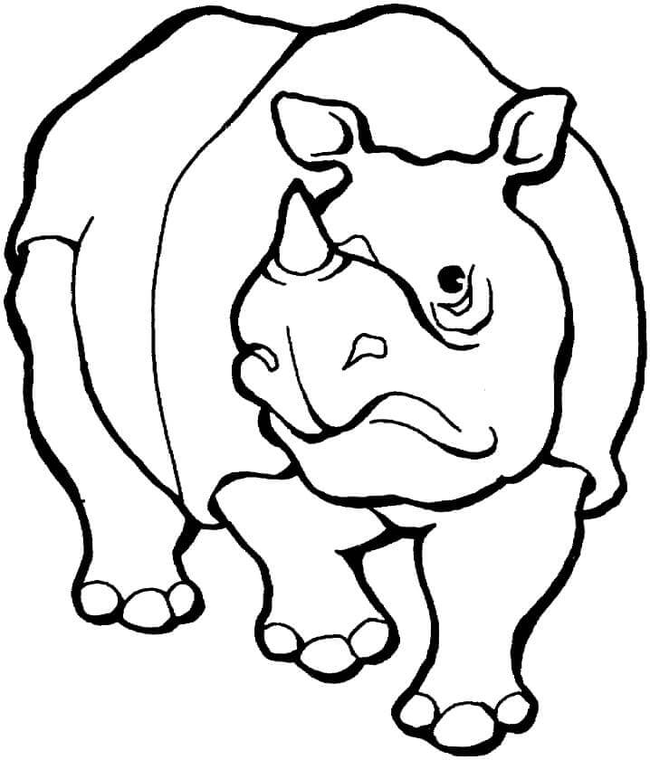 Dibujo de Rinoceronte de Java para Colorear