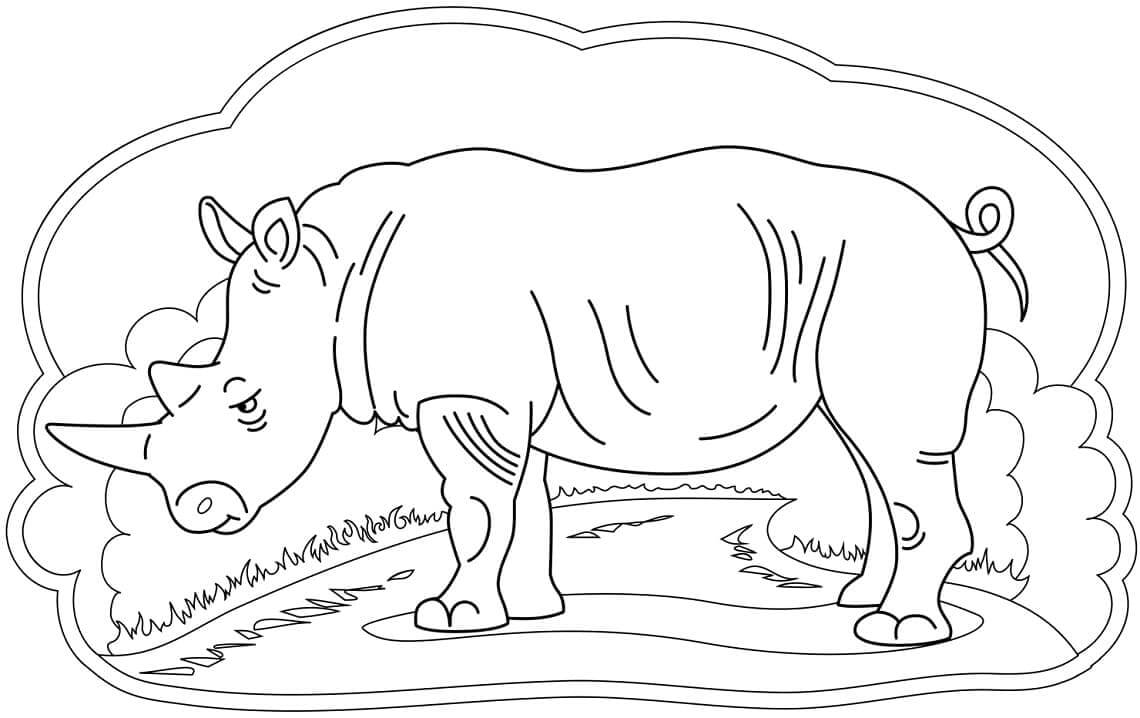Dibujo de Un Rinoceronte para Colorear