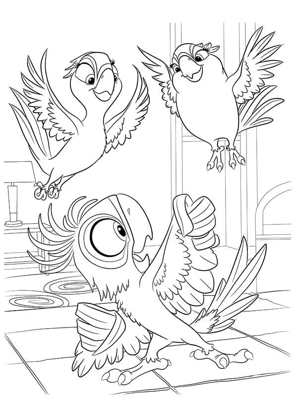 Dibujo de Bia Carla y Tiago para Colorear