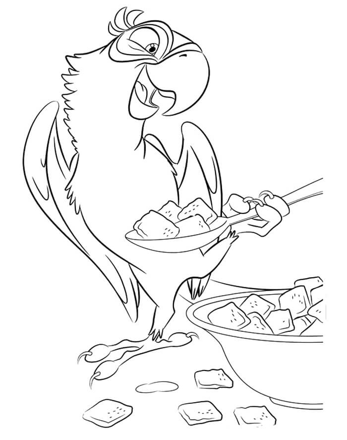 Dibujo de Blu Comiendo Galletas para Colorear