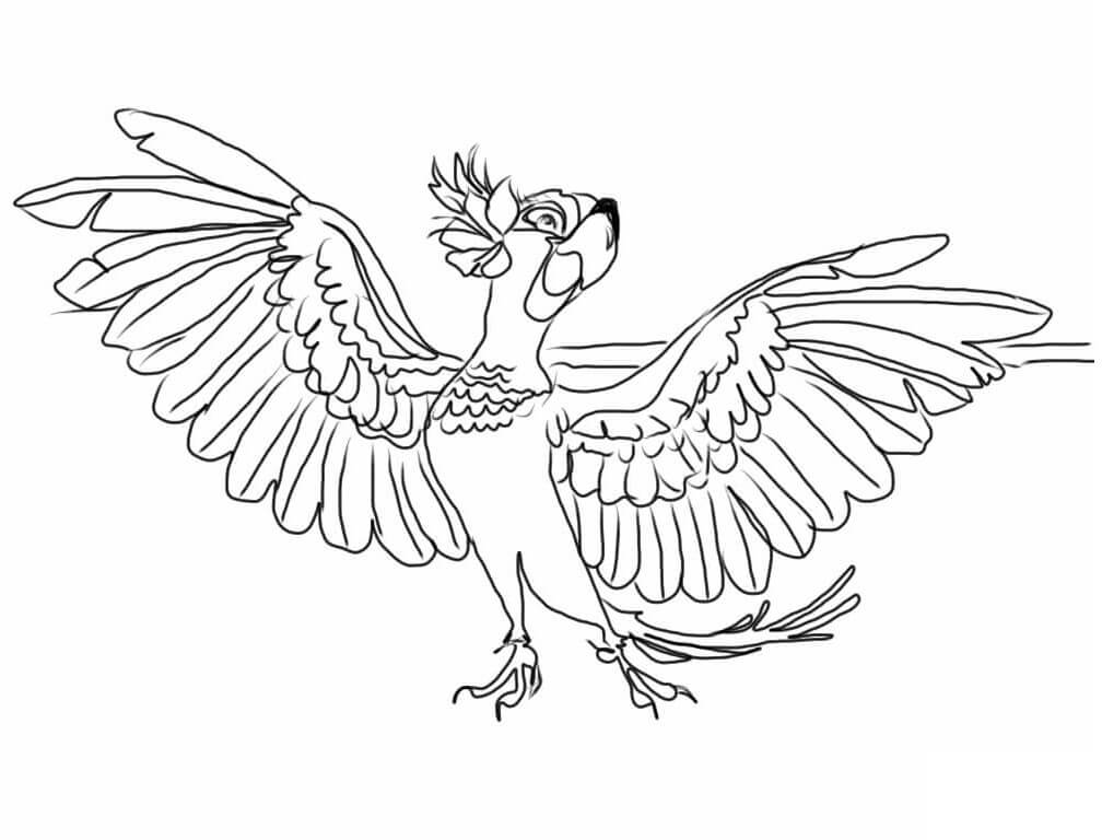 Dibujo de Joya con Alas Extendidas para Colorear