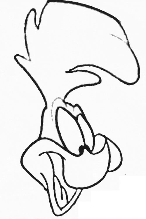 Dibujo de Road Runner Cabeza para Colorear
