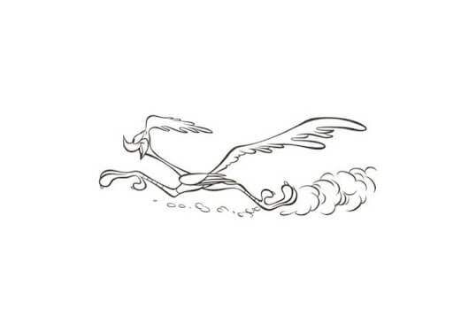 Dibujo de Road Runner Corriendo para Colorear