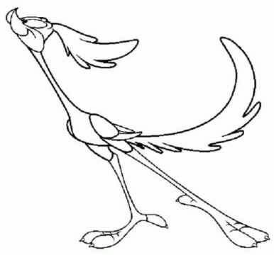 Dibujo de Road Runner Sonriendo para Colorear