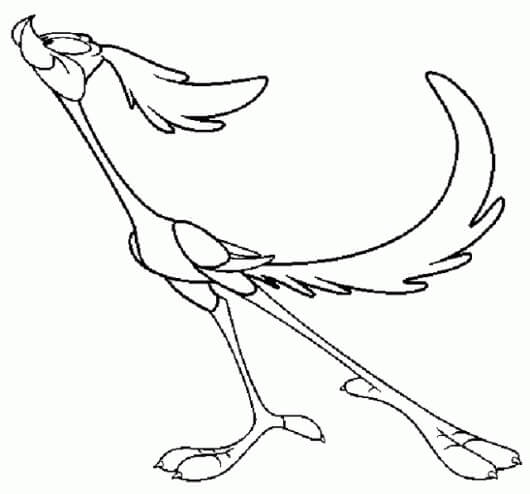 Dibujo de Road Runner Sonriendo para Colorear